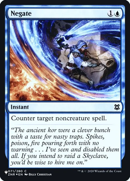 Negate, Magic card PLST ZNR-71 — The List set
