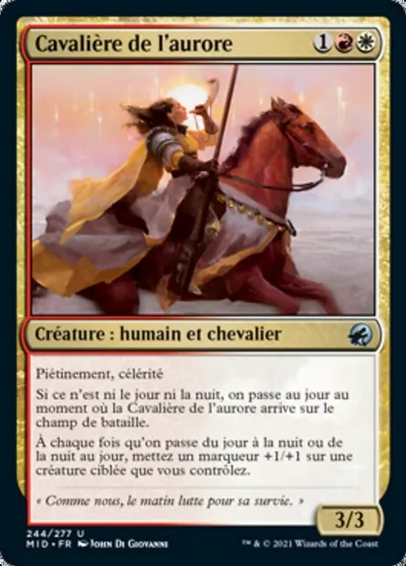 Cavalière de l'aurore, carte Magic MID 244 — extension Innistrad : chasse de minuit