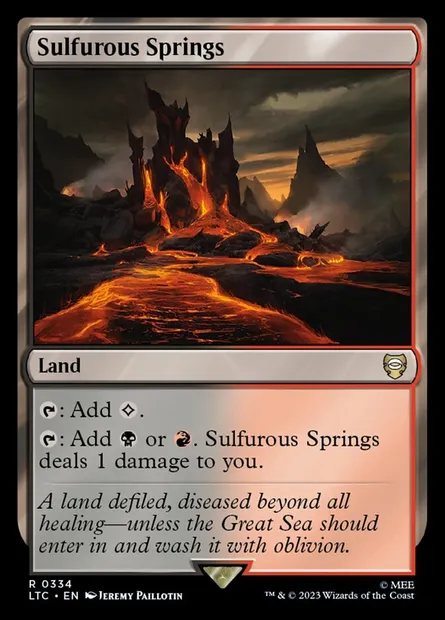 Sulfurous Springs, Magic card LTC 334 — Tales of Middle-earth Commander set