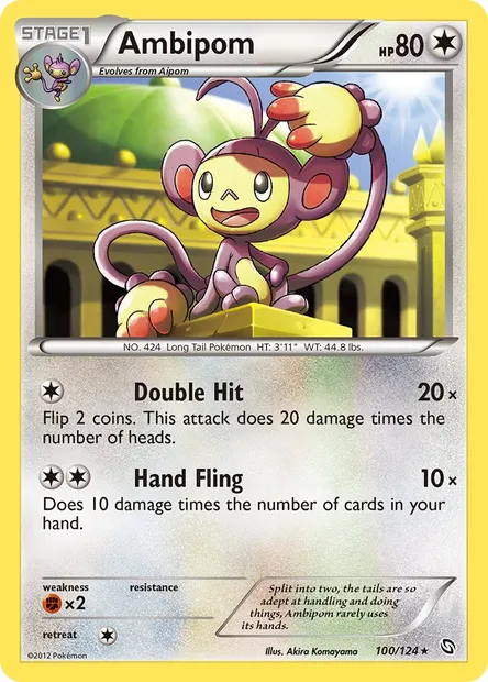 Ambipom, Pokémon card DRX 100 — Dragons Exalted set