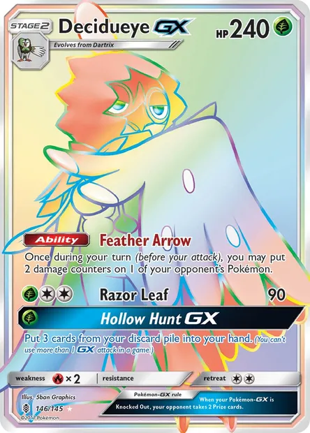 Decidueye GX, Pokémon card GRI 146 — Guardians Rising set