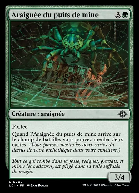 Araignée du puits de mine, carte Magic LCI 202 — extension The Lost Caverns of Ixalan
