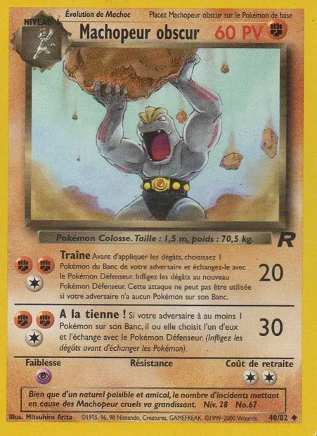Machopeur obscur, carte Pokémon TR 40 — extension Team Rocket