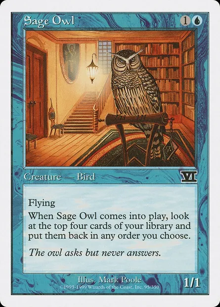 Sage Owl, Magic card 6ED 95 — Classic Sixth Edition set