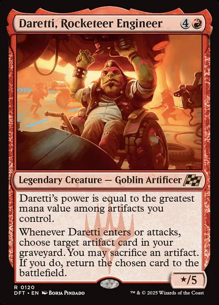 Daretti, Rocketeer Engineer, Magic card DFT 120 — Aetherdrift set
