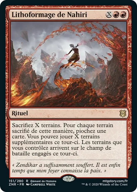 Lithoformage de Nahiri, carte Magic ZNR 151 — extension Renaissance de Zendikar
