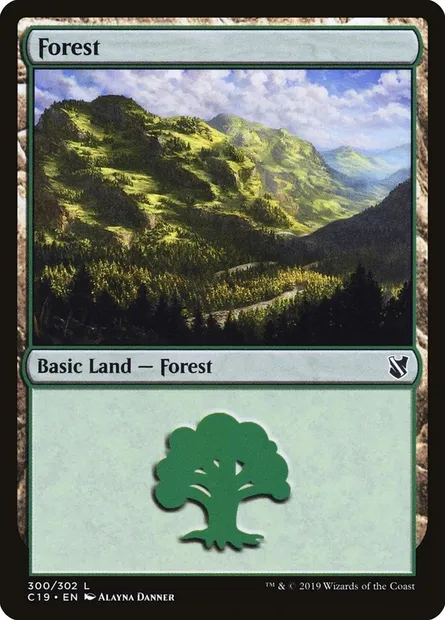 Forest, Magic card C19 300 — Commander 2019 set
