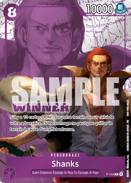 Shanks, carte One Piece P-104 — extension Carte promo