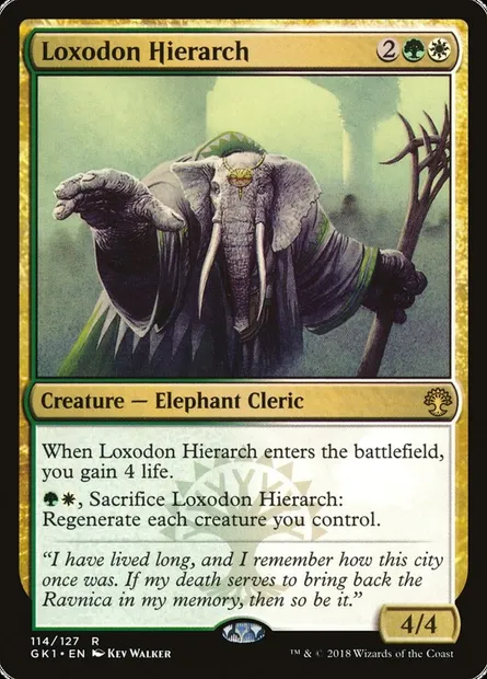 Loxodon Hierarch, Magic card GK1 114 — GRN Guild Kit set