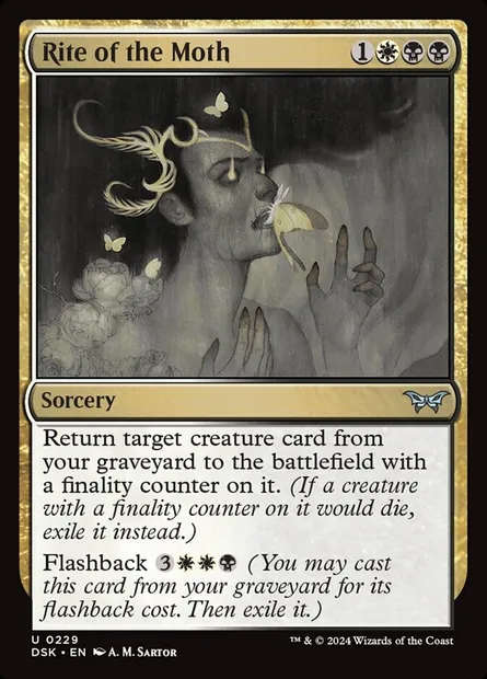 Rite of the Moth, Magic card DSK 229 — Duskmourn: House of Horror set