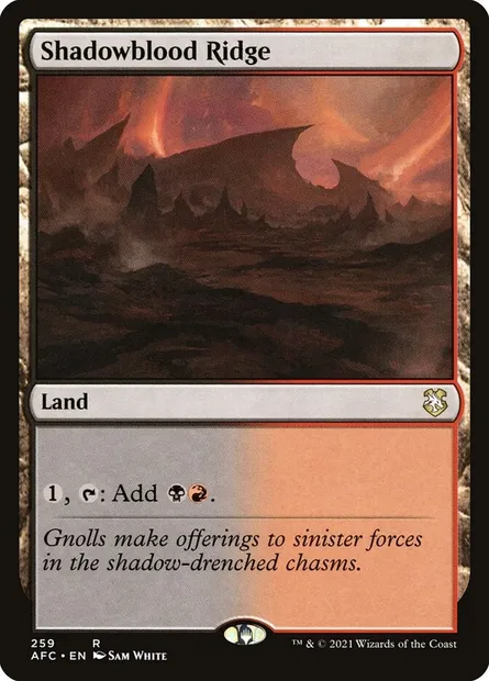 Shadowblood Ridge, Magic card AFC 259 — Forgotten Realms Commander set