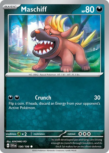Maschiff, Pokémon card SVI 136 — Scarlet & Violet set