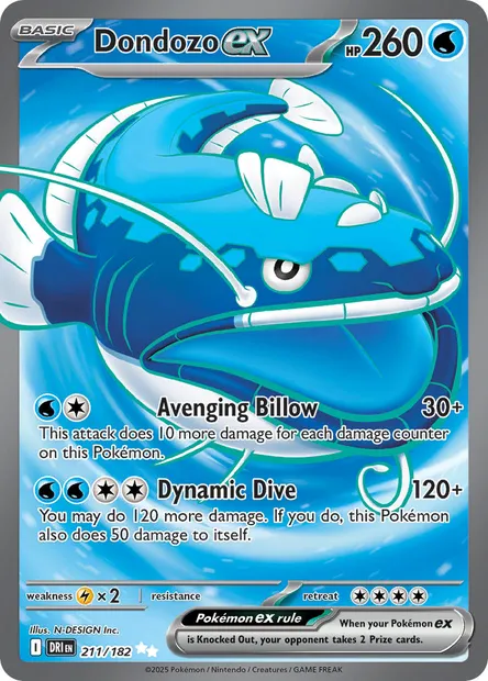 Dondozo ex, Pokémon card DRI 211 — Destined Rivals set