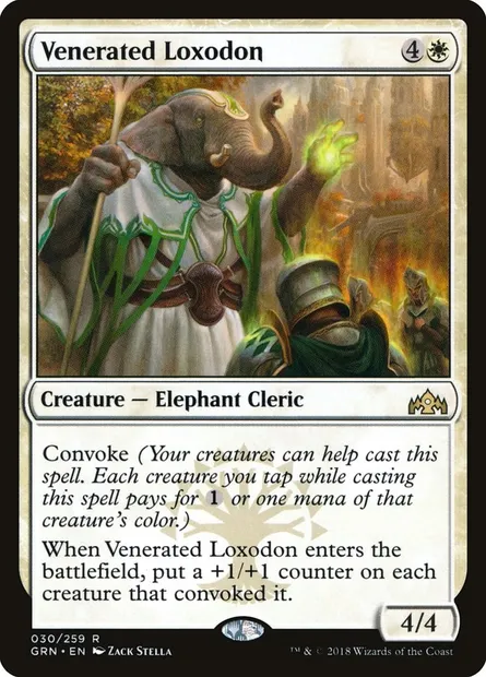 Venerated Loxodon, Magic card GRN 30 — Guilds of Ravnica set