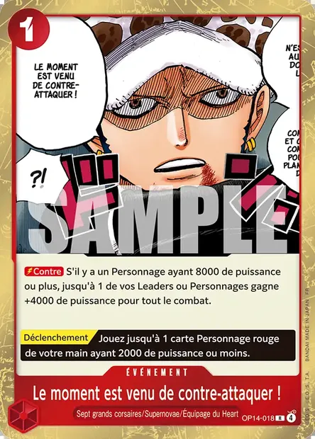 Le moment est venu de contre-attaquer !, carte One Piece OP14-018 — extension LES SEPT DE LA MER D'AZUR