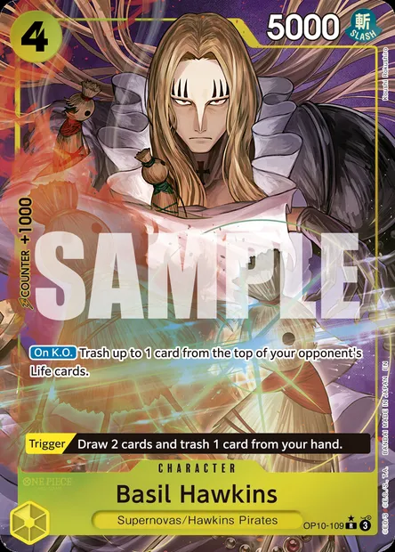 Basil Hawkins, One Piece card OP10-109 — ROYAL BLOOD set