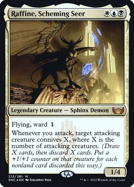 Raffine, Scheming Seer, Magic card PSNC 213s — Streets of New Capenna Promos set