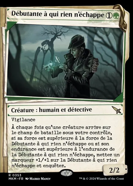 Débutante à qui rien n'échappe, carte Magic MKM 353 — extension Murders at Karlov Manor