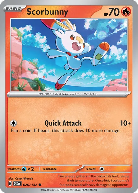 Scorbunny, Pokémon card SCR 026 — Stellar Crown set