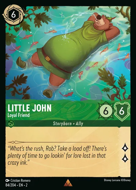 Little John - Loyal Friend, Disney Lorcana card CH2-084 — Rise of the Floodborn set