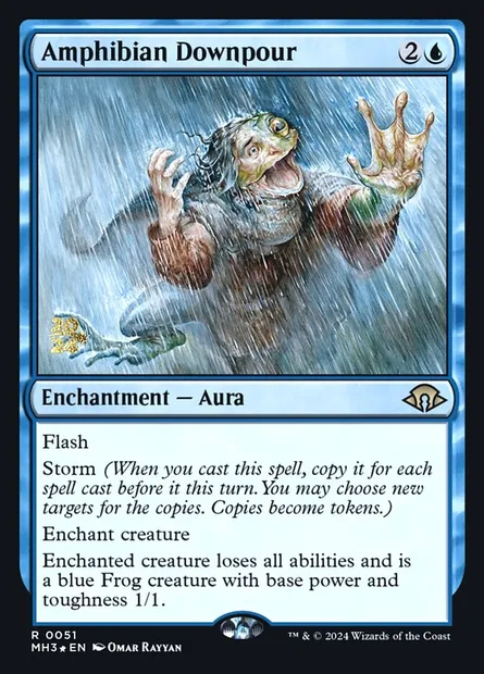 Amphibian Downpour, Magic card PMH3 51s — Modern Horizons 3 Promos set