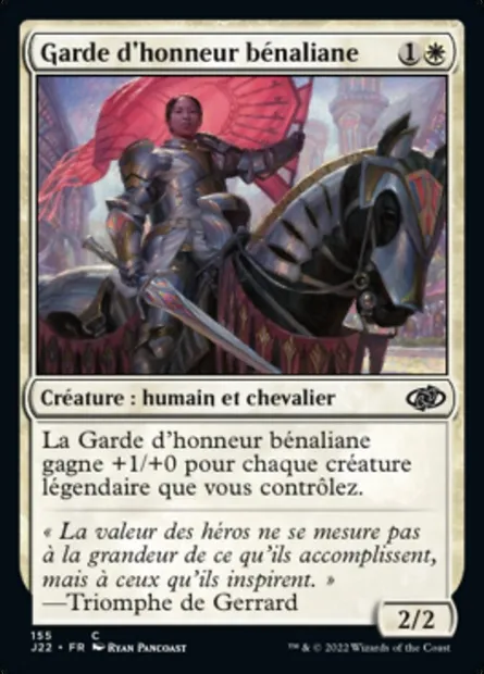 Garde d'honneur bénaliane, carte Magic J22 155 — extension Jumpstart 2022