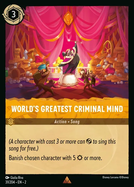 World's Greatest Criminal Mind, Disney Lorcana card CH2-031 — Rise of the Floodborn set