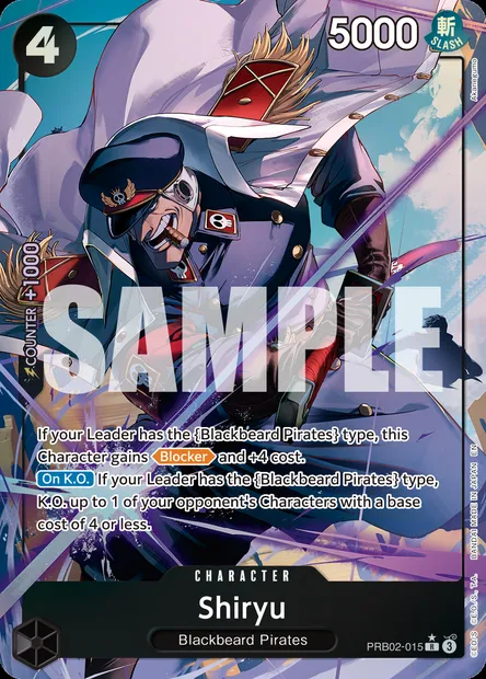 Shiryu, One Piece card PRB02-015 — ONE PIECE CARD THE BEST vol.2 set
