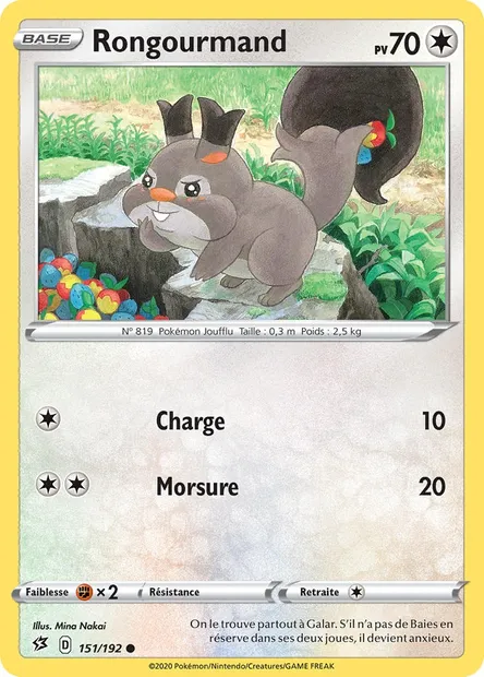 Rongourmand, carte Pokémon RCL 151 — extension Clash des Rebelles