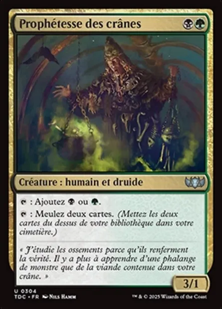 Prophétesse des crânes, carte Magic TDC 304 — extension Tarkir: Dragonstorm Commander