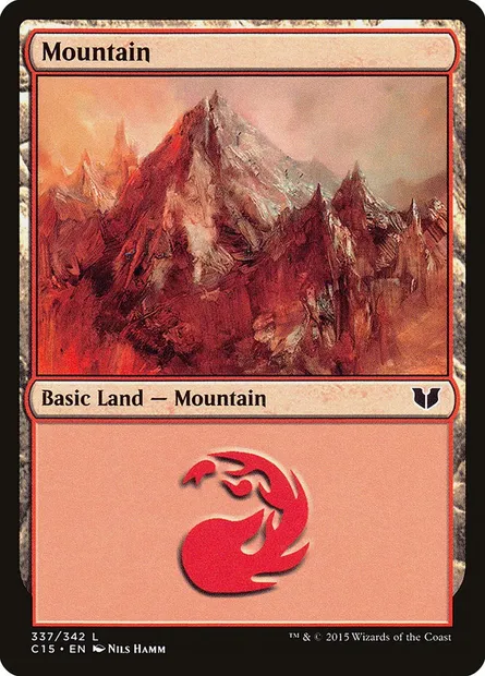 Mountain, Magic card C15 337 — Commander 2015 set