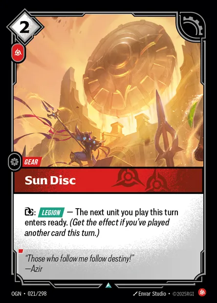 Sun Disc, Riftbound card OGN 021 — Origins set