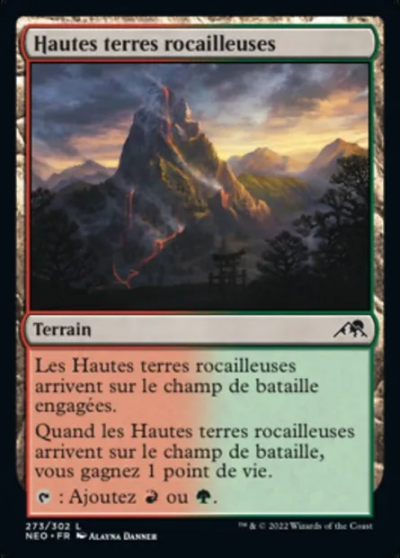 Hautes terres rocailleuses, carte Magic NEO 273 — extension Kamigawa: La Dynastie Néon