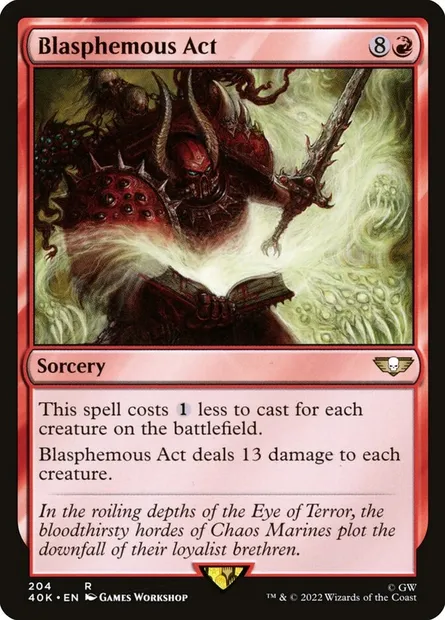 Blasphemous Act, Magic card 40K 204 — Warhammer 40,000 Commander set