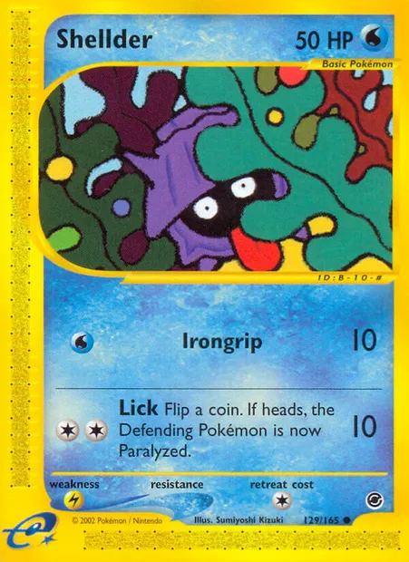 Shellder, Pokémon card EX 129 — Expedition Base Set set