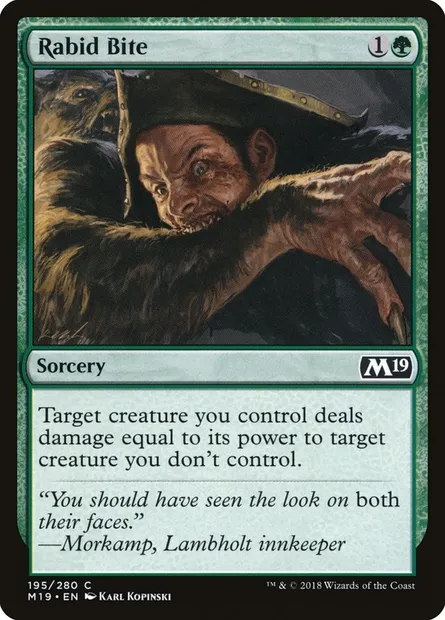 Rabid Bite, Magic card M19 195 — Core Set 2019 set