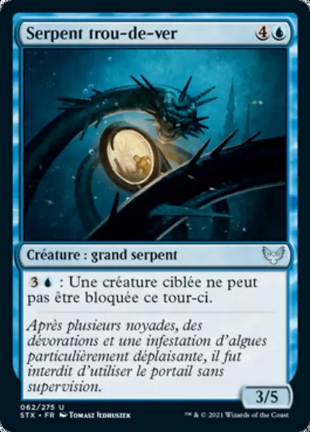 Serpent trou-de-ver, carte Magic STX 62 — extension Strixhaven: l'Académie des Mages