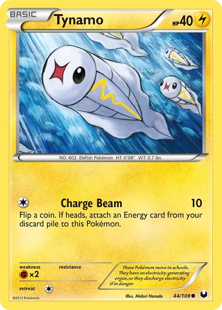 Tynamo, Pokémon card DEX 44 — Dark Explorers set