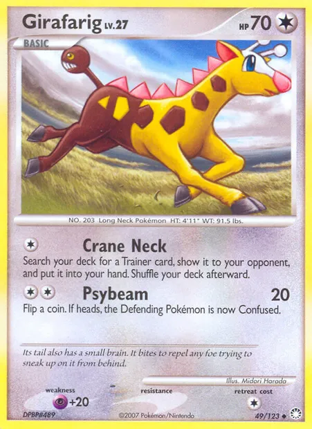 Girafarig, Pokémon card MT 49 — Mysterious Treasures set
