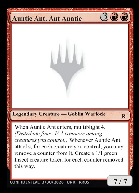 Auntie Ant, Ant Auntie, carte Magic UNK RR05a — extension Unknown Event