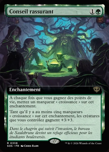 Conseil rassurant, carte Magic SOS 338 — extension Secrets of Strixhaven