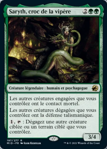 Saryth, croc de la vipère, carte Magic MID 197 — extension Innistrad : chasse de minuit