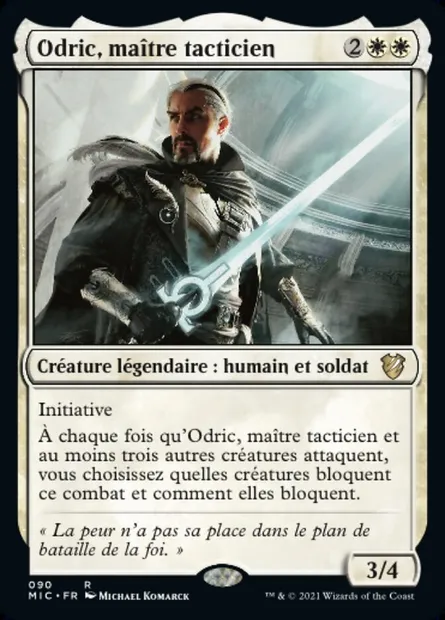 Odric, maître tacticien, carte Magic MIC 90 — extension Midnight Hunt Commander