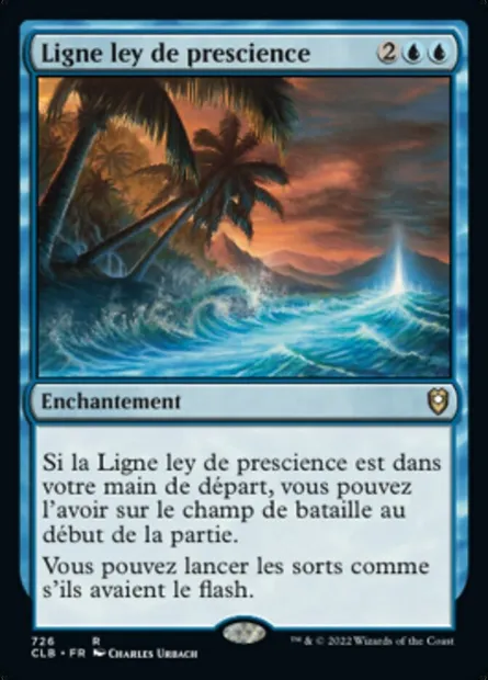 Ligne ley de prescience, carte Magic CLB 726 — extension Commander Légendes : la bataille de la Porte de Baldur