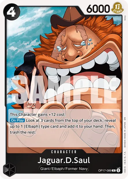 Jaguar.D.Saul, One Piece card OP17-089 — THE WORLD’S STRONGEST WARRIORS set