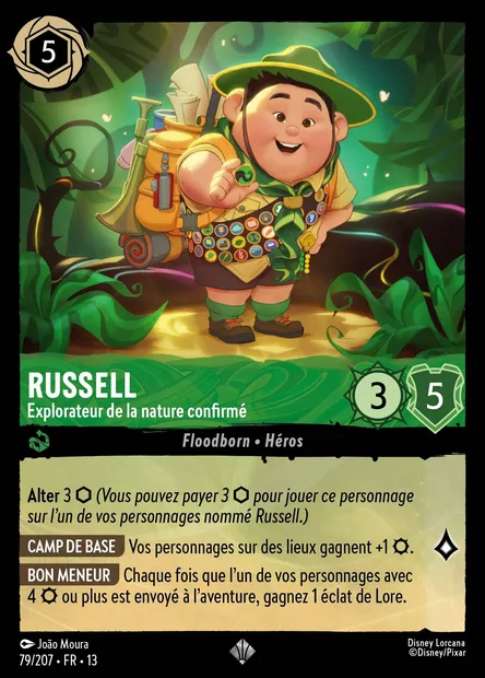 Russell - Explorateur de la nature confirmé, carte Disney Lorcana CH13-079 — extension Invasion Epineuse!