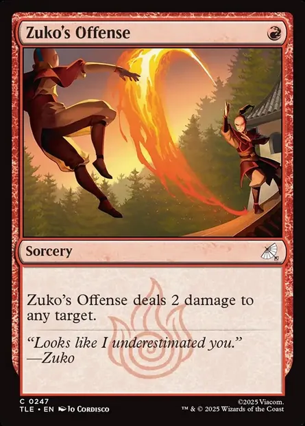 Zuko's Offense, Magic card TLE 247 — Avatar: The Last Airbender Eternal set