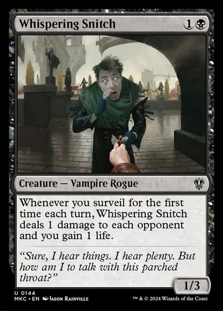 Whispering Snitch, Magic card MKC 144 — Murders at Karlov Manor Commander set