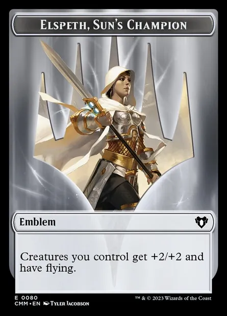 Elspeth, Sun's Champion Emblem, Magic card TCMM 80 — Commander Masters Tokens set
