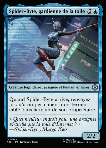 Spider-Byte, gardienne de la toile, carte Magic SPM 44 — extension Marvel's Spider-Man